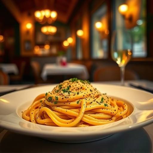 Fotografia di food di un piatto di pasta cacio e pepe in un ristorante romano.